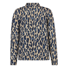 Sanne Dames Blouse 25002blousepanterpri Blauw dessin
