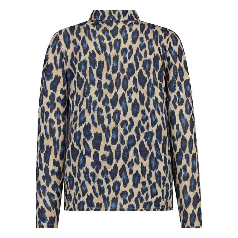 Sanne Dames Blouse 25002blousepanterpri Blauw dessin