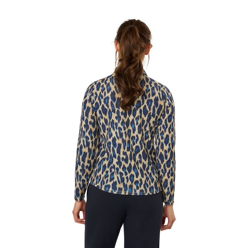 Sanne Dames Blouse 25002blousepanterpri Blauw dessin