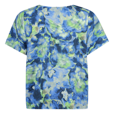 Sanne Dames Blouse 25044blousekmprintvi Blauw dessin