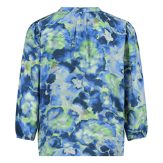 Sanne Dames Blouse 25051blousepofmouwpr Blauw dessin