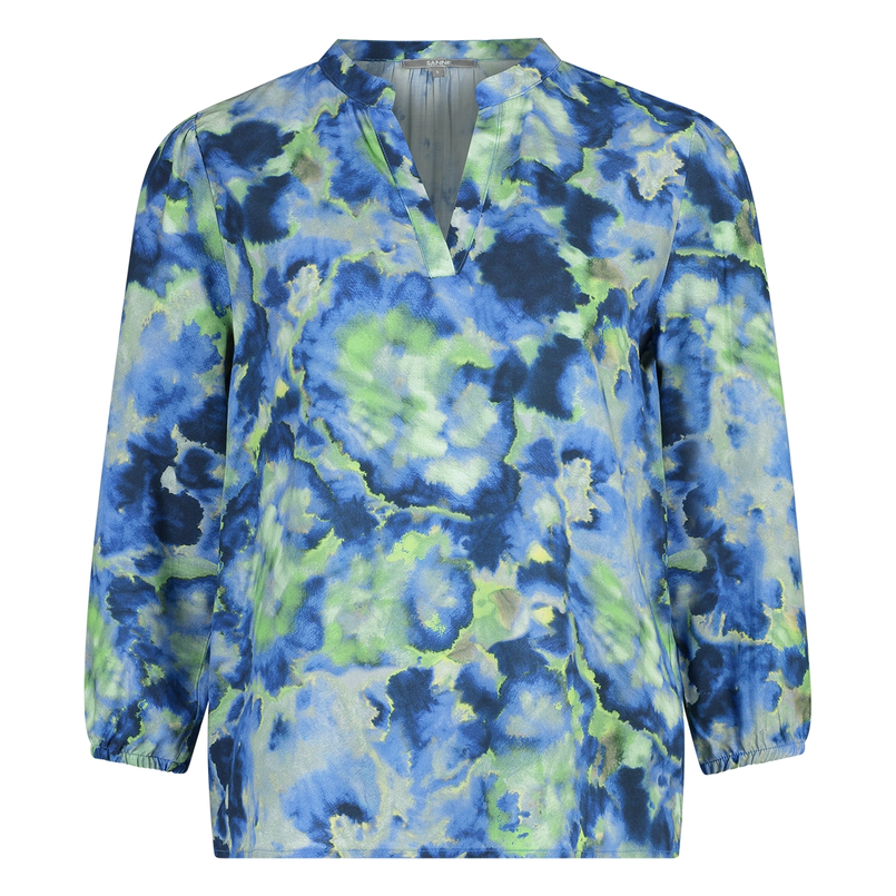 Sanne Dames Blouse 25051blousepofmouwpr Blauw dessin