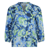 Sanne Dames Blouse 25051blousepofmouwpr Blauw dessin