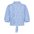 Sanne Dames Blouse Blousebroderieangl Bleu
