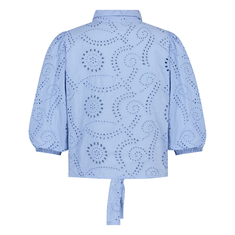 Sanne Dames Blouse Blousebroderieangl Bleu
