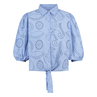 Sanne Dames Blouse Blousebroderieangl Bleu