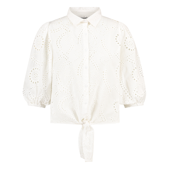 Sanne Dames Blouse Blousebroderieangl Wit