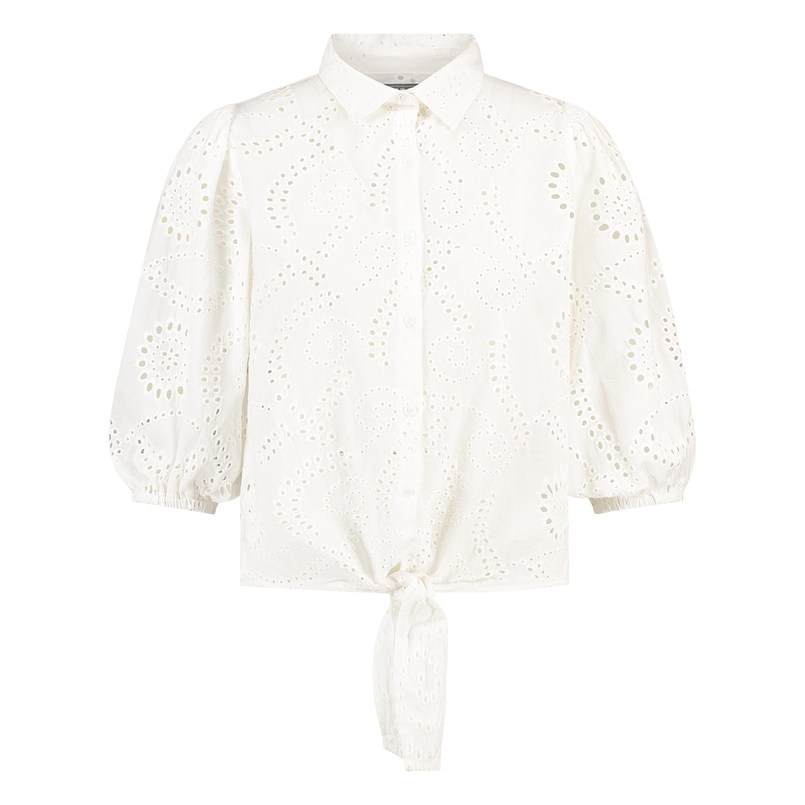 Sanne Dames Blouse Blousebroderieangl Wit