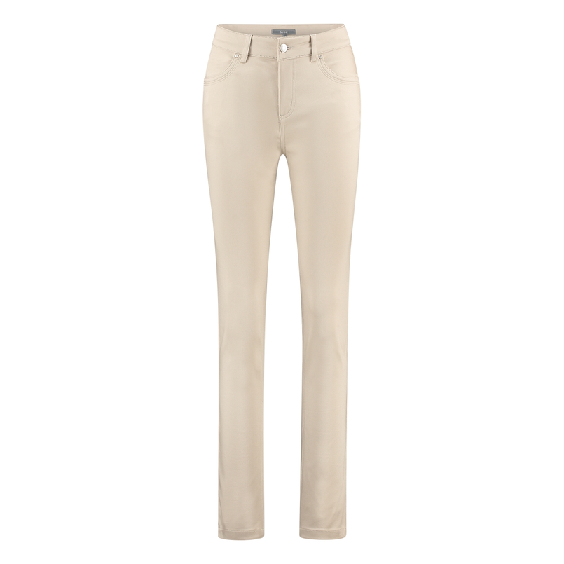 Sanne Dames Broek Logan#nitrosatin82cm Beige