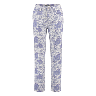 Sanne Dames Broek Ps#blauwebloemprt72c Blauw dessin