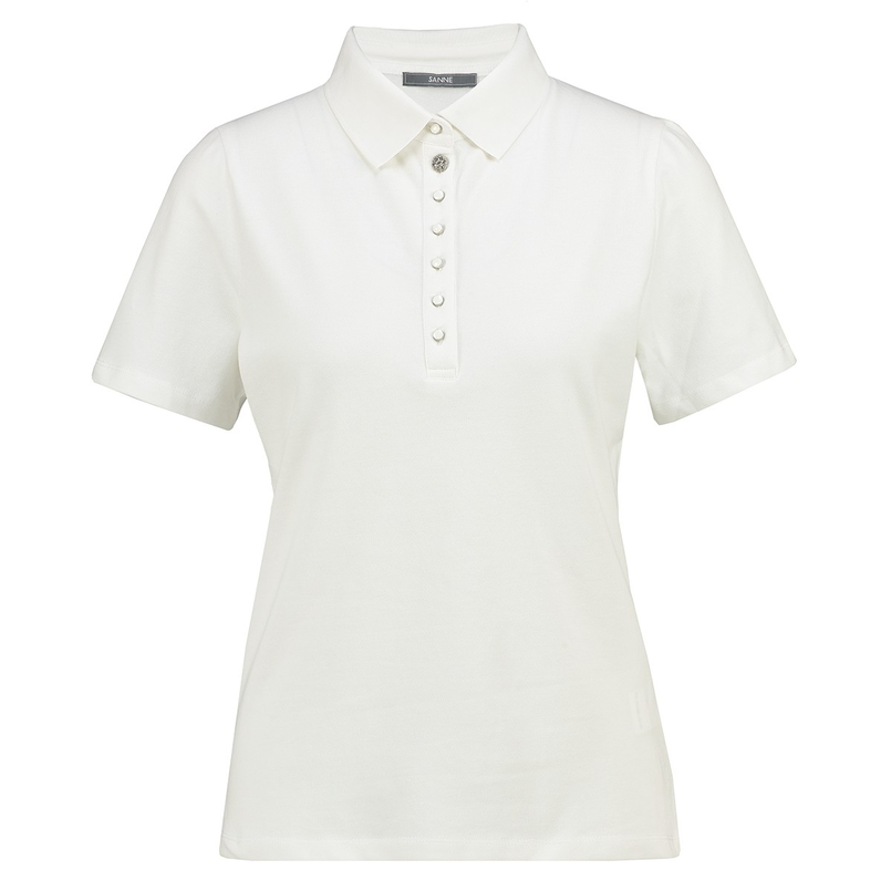 Sanne Dames Polo Polokmsolid Wit