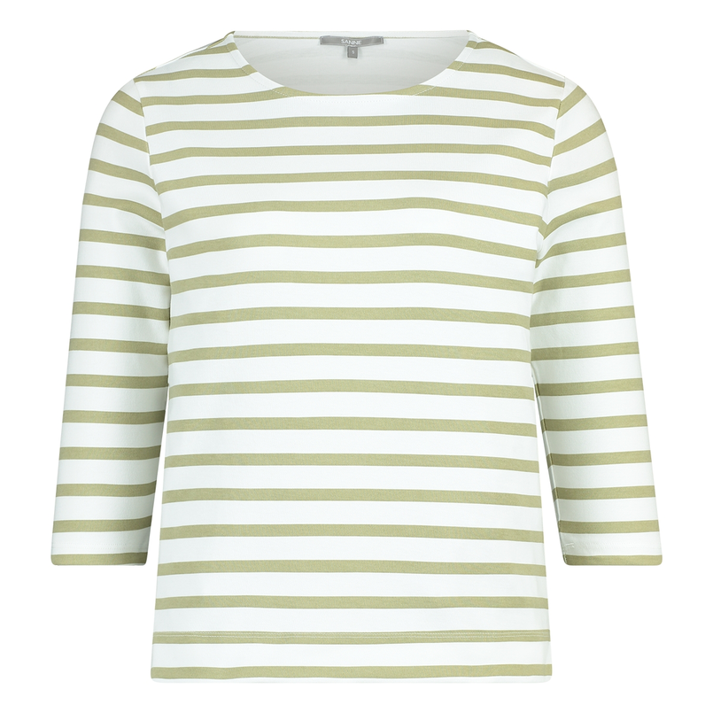 Sanne Dames Top 25007topstreepinterl Khakigroen