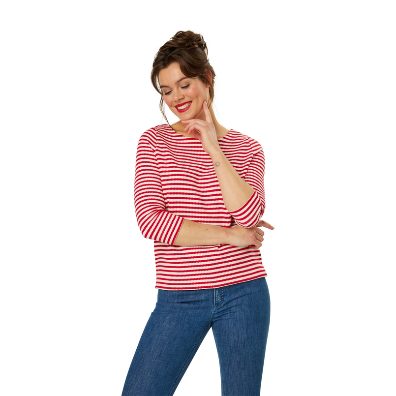 Sanne Dames Top 25021toplsstripe Rood