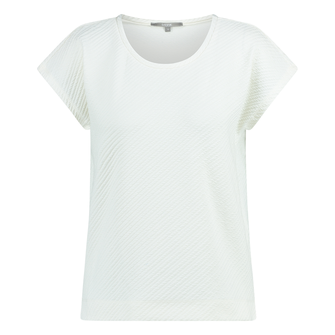 Sanne Dames Top 25047topstucturediag OFF-WHITE