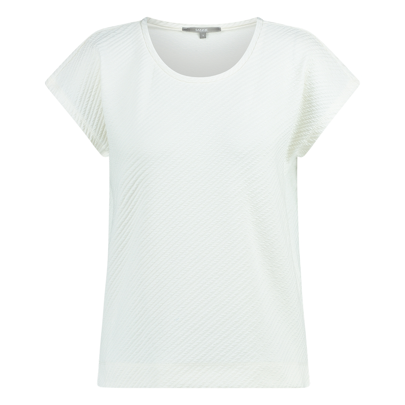 Sanne Dames Top 25047topstucturediag OFF-WHITE