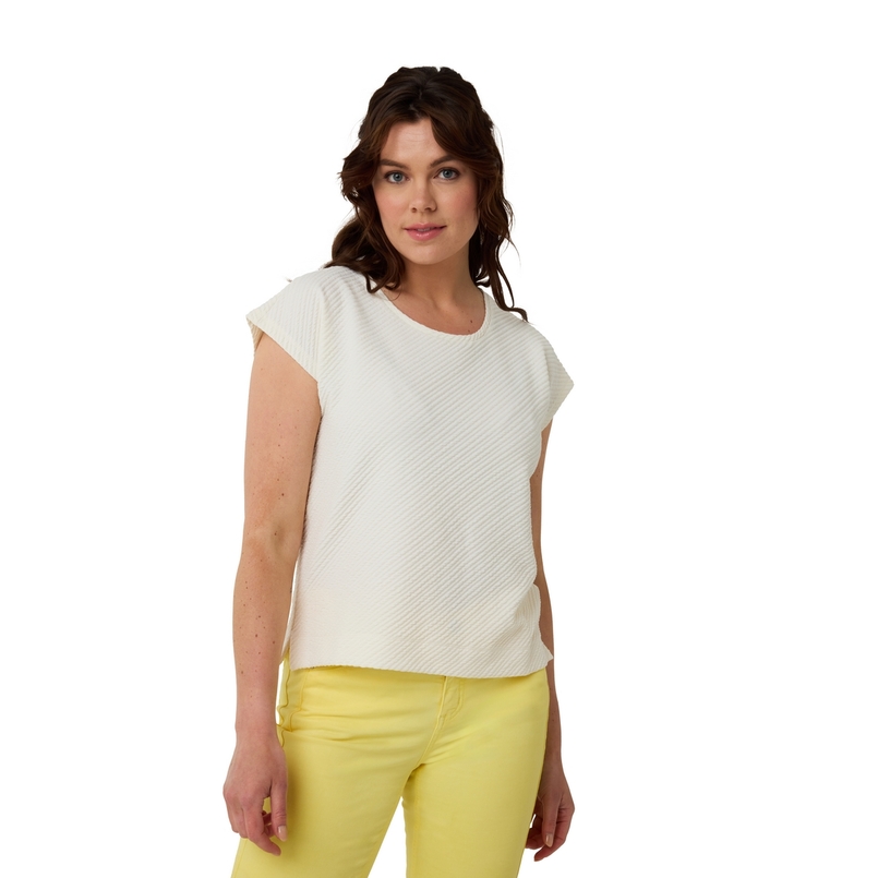 Sanne Dames Top 25047topstucturediag OFF-WHITE