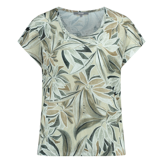 Sanne Dames Top 25061 Flower Flame Zand
