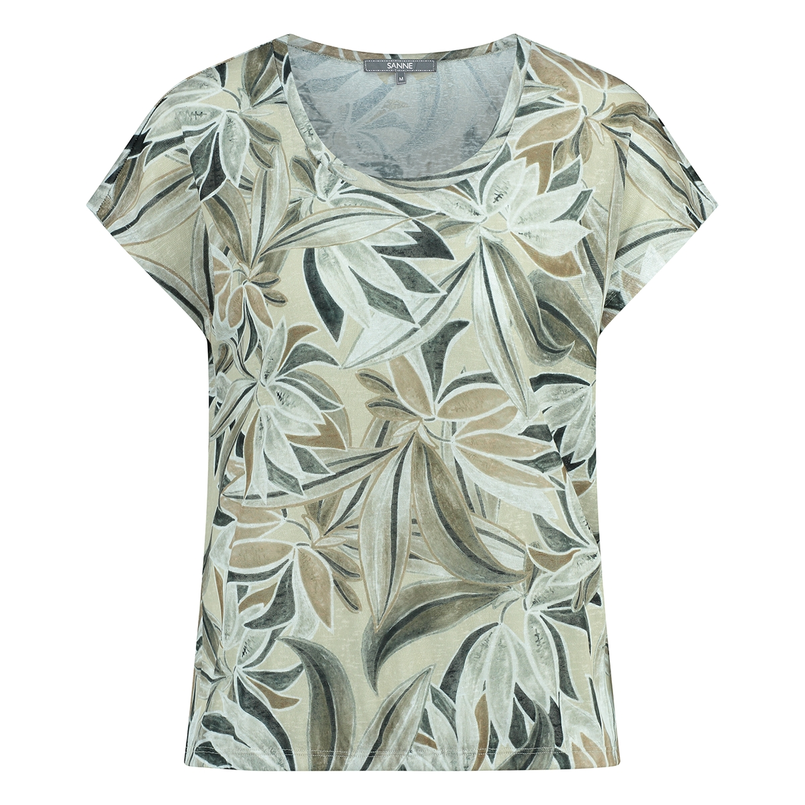 Sanne Dames Top 25061 Flower Flame Zand
