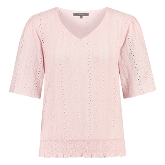 Sanne Dames Top Top Ajour Vlindermw Roze