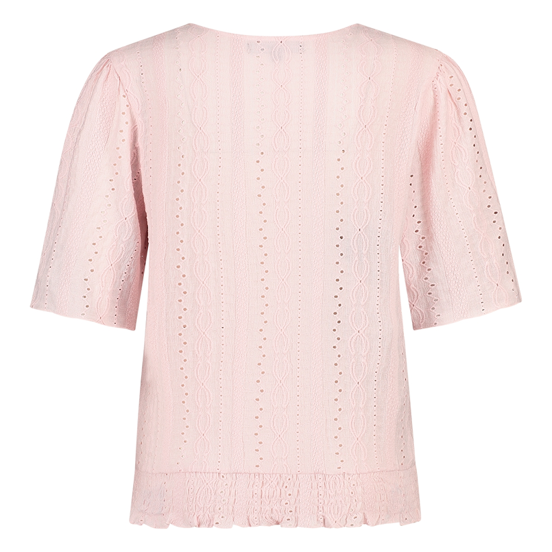 Sanne Dames Top Top Ajour Vlindermw Roze