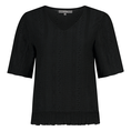 Sanne Dames Top Top Ajour Vlindermw Zwart