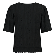 Sanne Dames Top Top Ajour Vlindermw Zwart