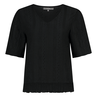 Sanne Dames Top Top Ajour Vlindermw Zwart