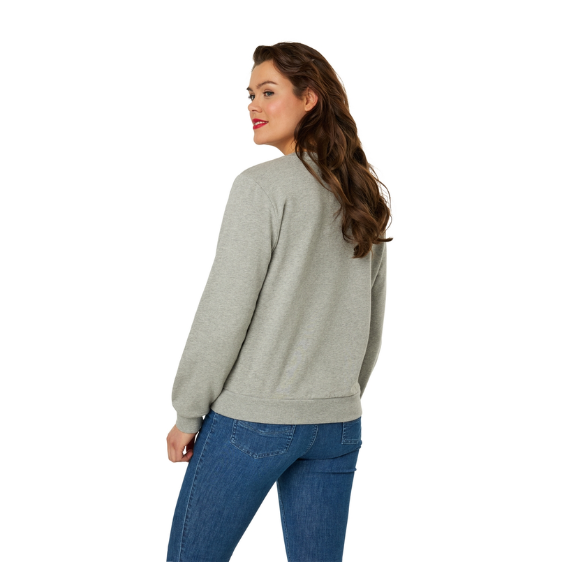 Sanne Dames Trui 25006sweatchestprint Grijs mele