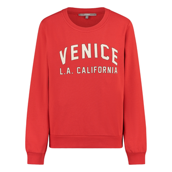 Sanne Dames Trui 25006sweatchestprint Rood