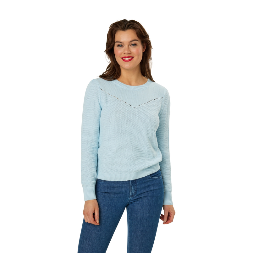 Sanne Dames Trui Aps-110truilmr-hals Bleu