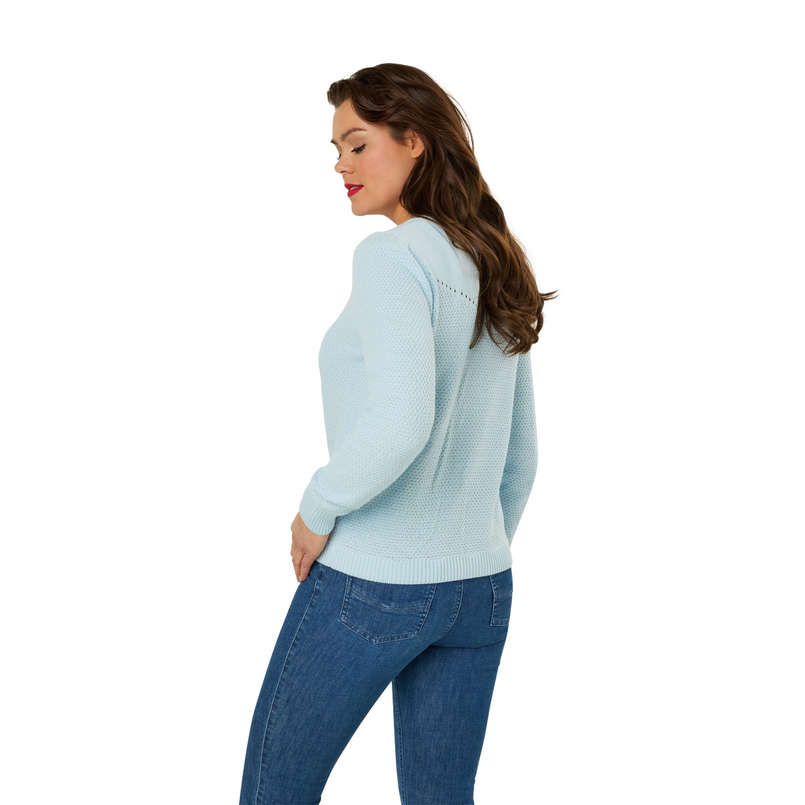 Sanne Dames Trui Aps-110truilmr-hals Bleu