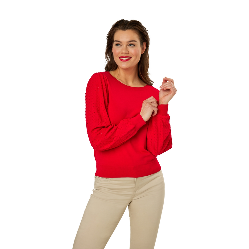 Sanne Dames Trui Aps-120r-halspofmw Rood