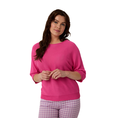 Sanne Dames Trui Pull R-hals Strs-12 Fuchsia