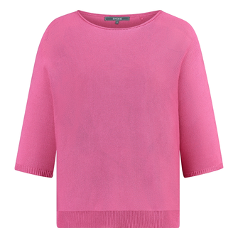 Sanne Dames Trui Pull R-hals Strs-12 Fuchsia