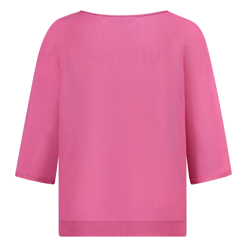 Sanne Dames Trui Pull R-hals Strs-12 Fuchsia