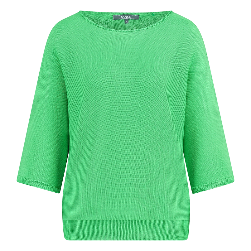 Sanne Dames Trui Pull R-hals Strs-12 Groen