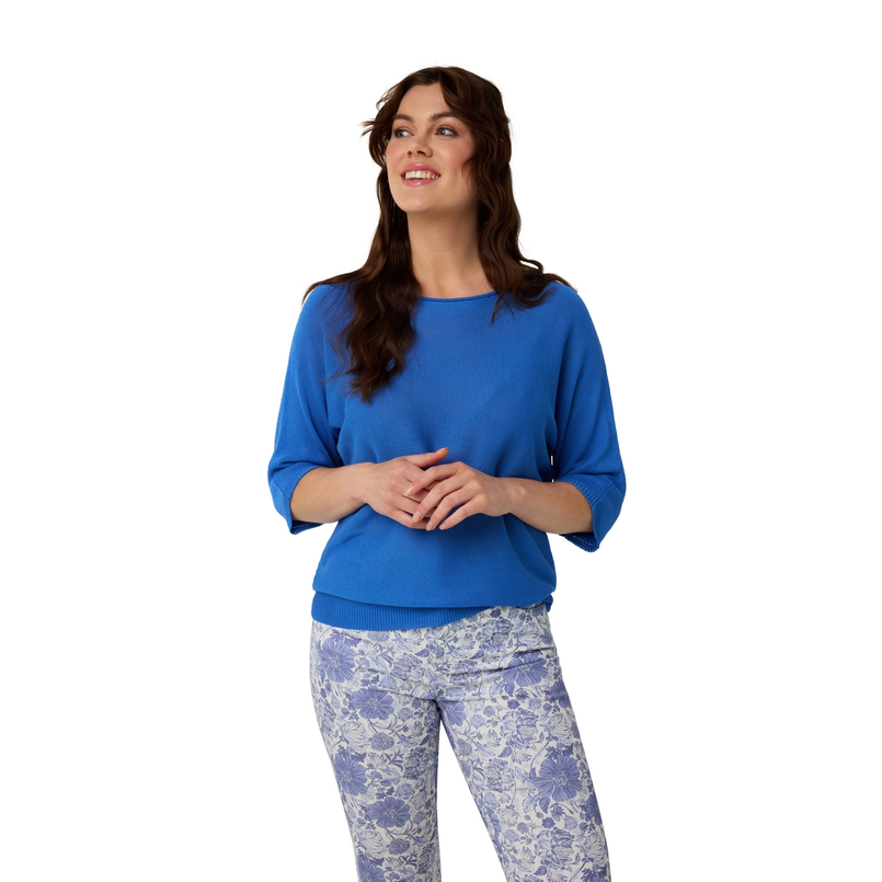 Sanne Dames Trui Pull R-hals Strs-12 Kobalt