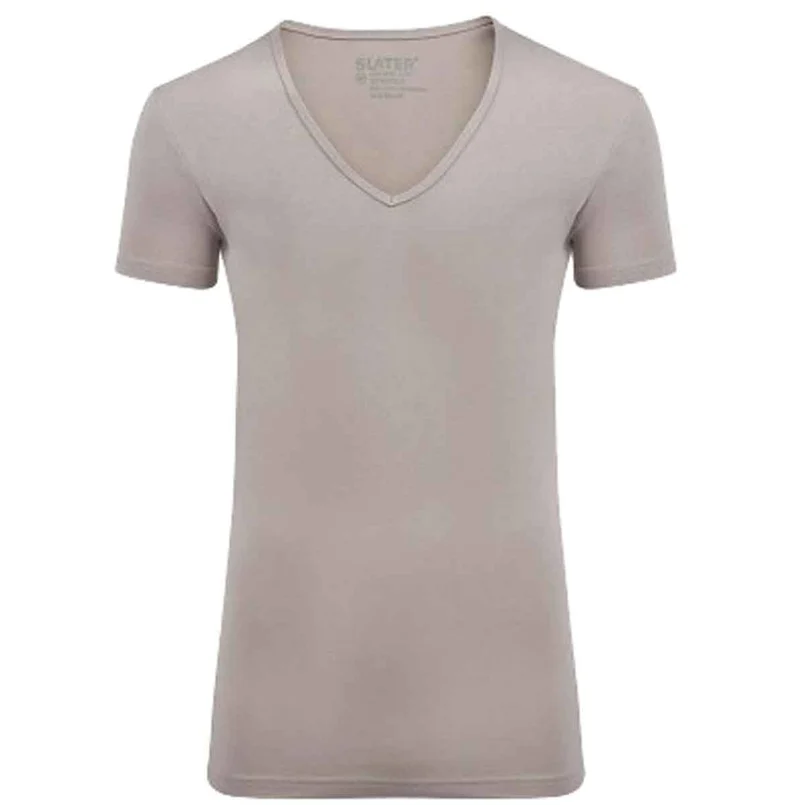 Slater Heren T-shirt 6740 V Neck 2 Pack Ecru