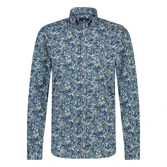 State of Art Heren Overhemd 21415019 Blauw dessin