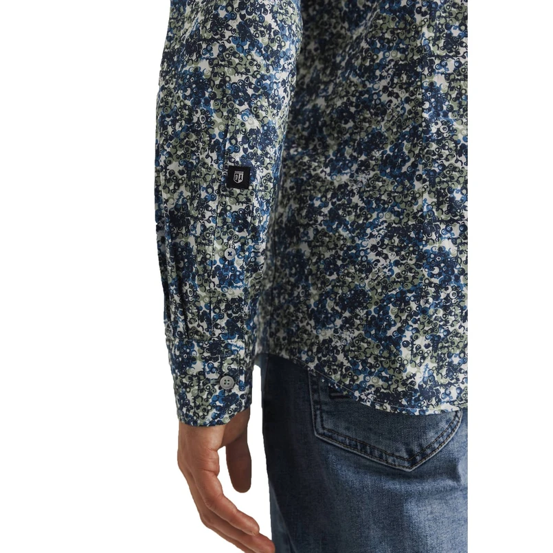 State of Art Heren Overhemd 21415019 Blauw dessin