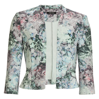 Swing dames blazer bloem Groen dessin