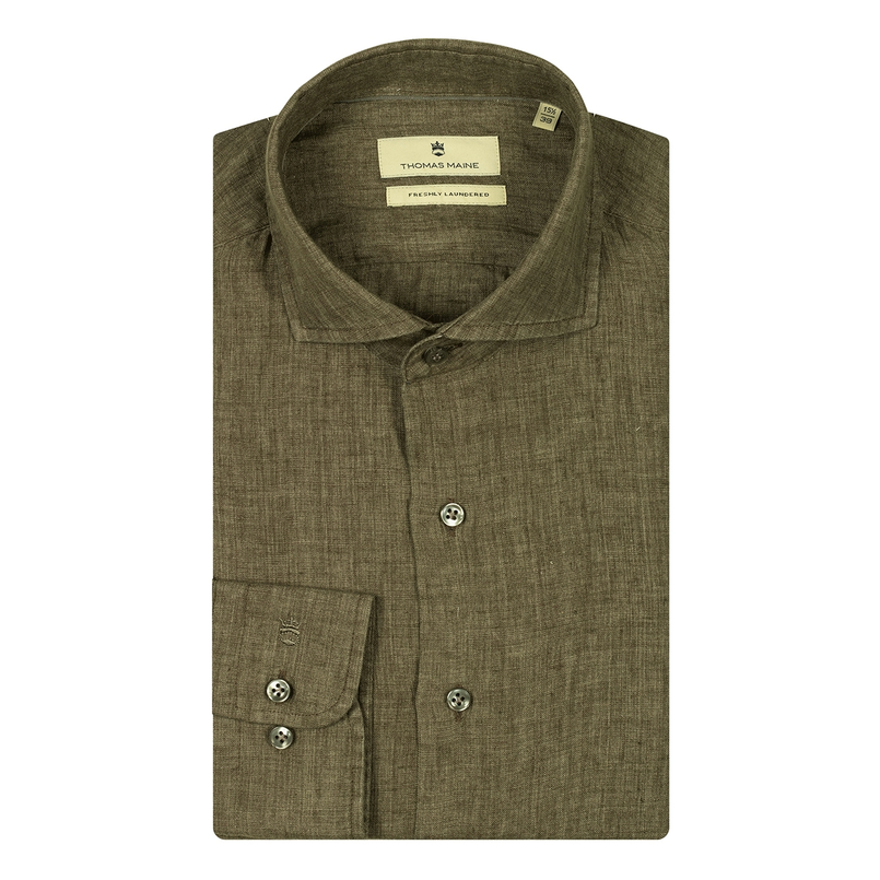 Thomas Maine Heren Shirt 517757.75 Olijf