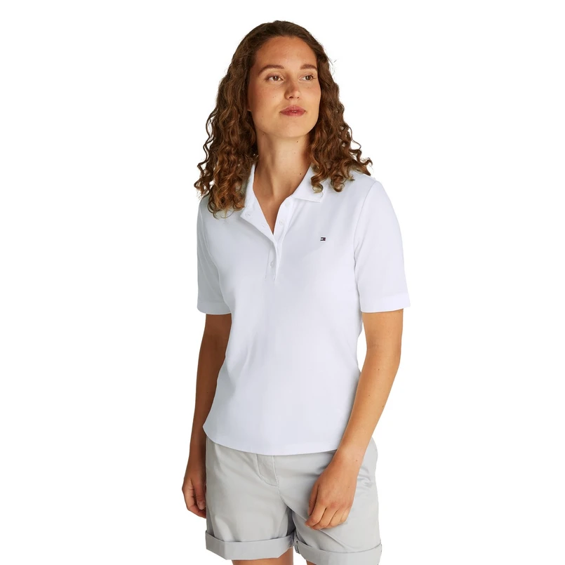 Tommy Hilfiger Dames Polo Ww0ww43224ybl OFF-WHITE