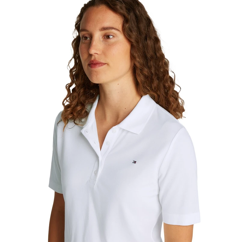 Tommy Hilfiger Dames Polo Ww0ww43224ybl OFF-WHITE