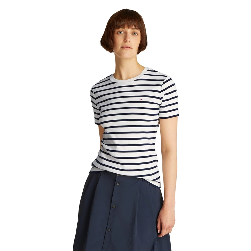Tommy Hilfiger Dames Top Ww0ww405870bf Blauw dessin