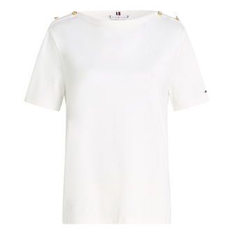 Tommy Hilfiger Dames Top Ww0ww42907ybl Ecru