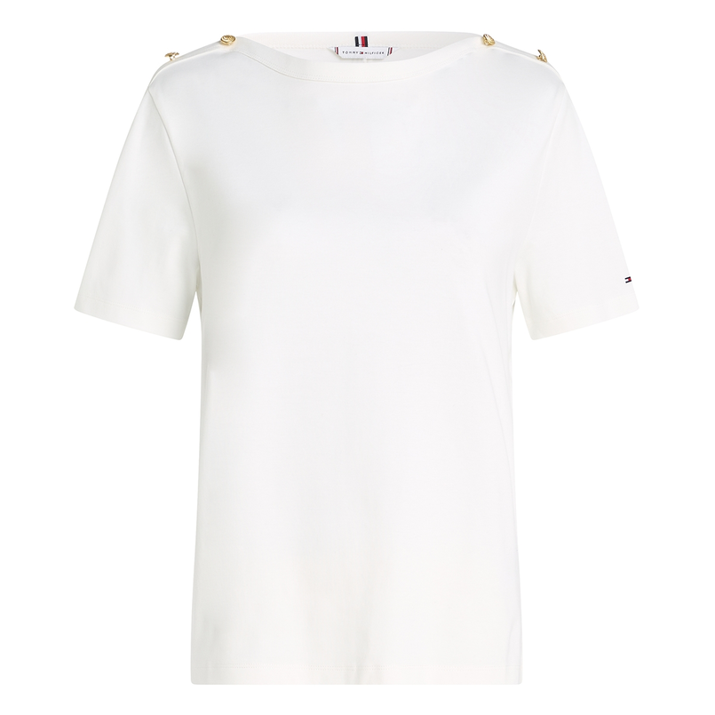 Tommy Hilfiger Dames Top Ww0ww42907ybl Ecru