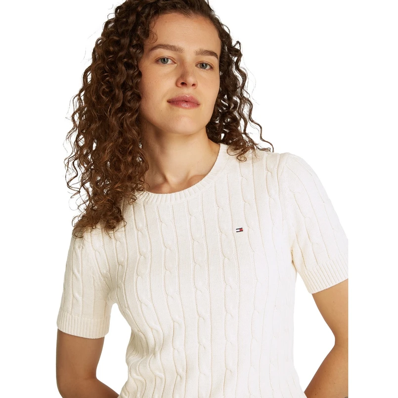 Tommy Hilfiger Dames Trui Ww0ww387440f5 Ecru