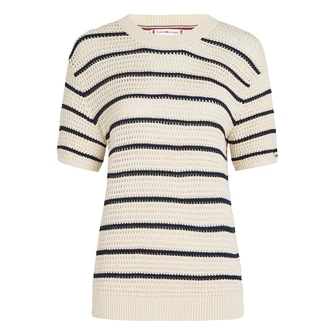 Tommy Hilfiger Dames Trui Ww0ww459500fb Blauw dessin