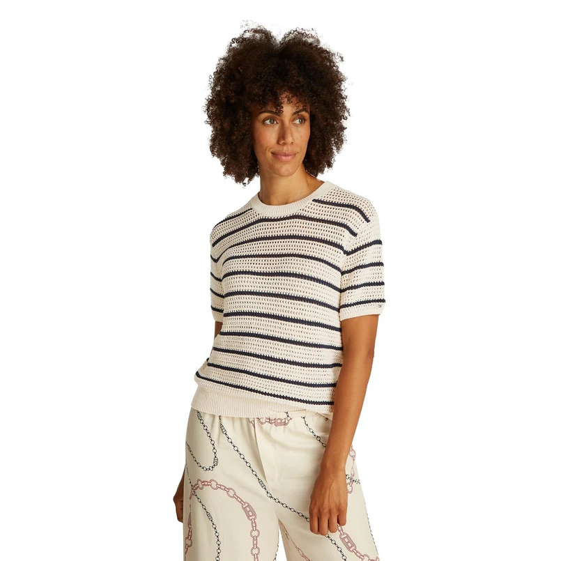 Tommy Hilfiger Dames Trui Ww0ww459500fb Blauw dessin